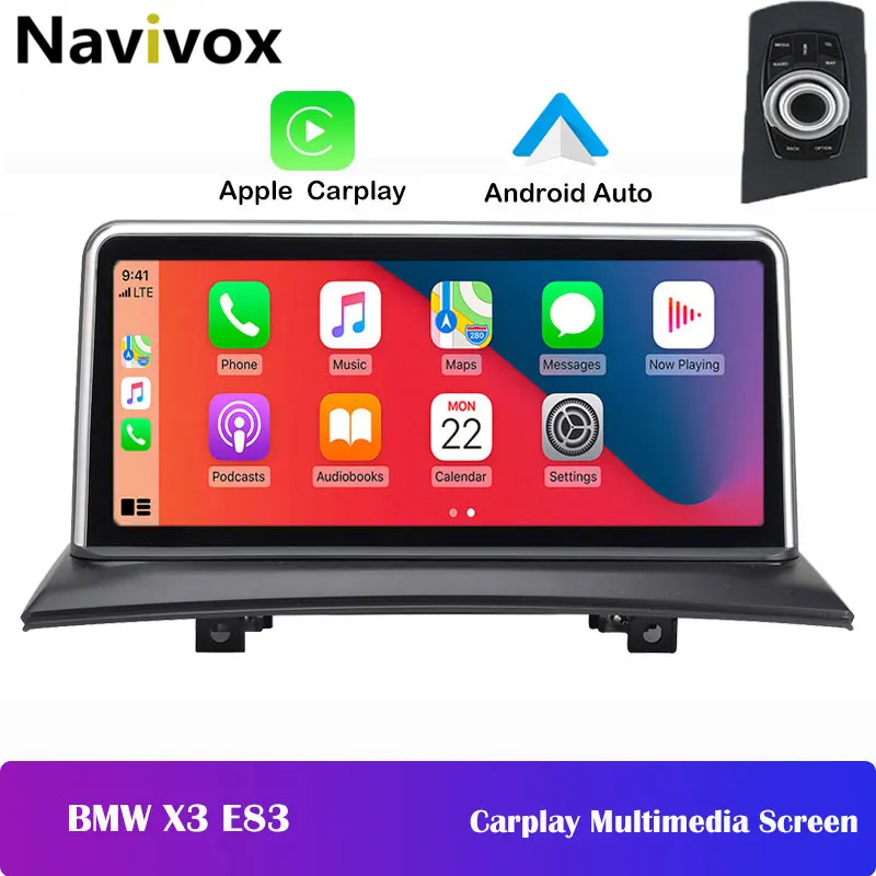 Автомобильный мультимедийный DVD-плеер Navivox на Linux для BMW 2 Din X3 E83 10 25-2004 Apple Carplay