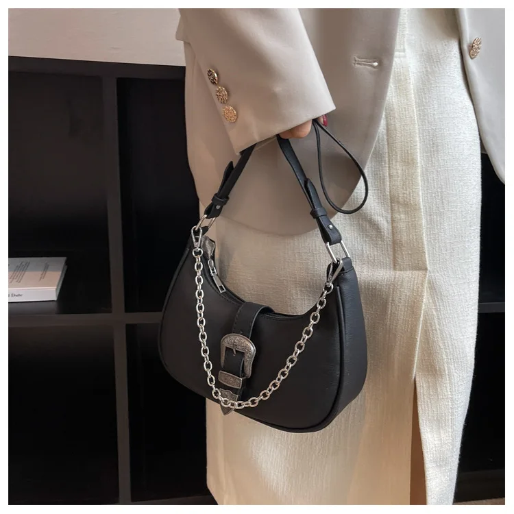 JIAERDI Vintage Solid Half Moon Bags Women 2023 Hot Girls Chain Casual Y2k Handbags Ladies Luxury Designer Handbag Aesthetic