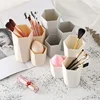 Polish Nail Brush Box 3 Lattices Organizer Storage Tools Desk Case Jewelry Cosmetics Office Table Rack Holder Make up Pen 2