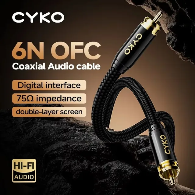 Digital Audio Coaxial Cable 75Ω high end Rca to Rca Male SPDIF Stereo Cable Speaker Hifi Subwoofer Cable AV TV