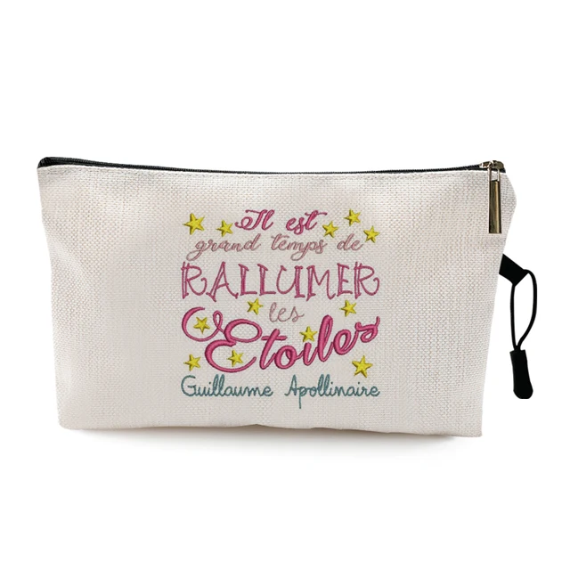 Teacher's Day Graduation Gift Cosmetic Bag Super Atsem Merci Maitresse Print Women Neceser Makeup Bag Pouch Travel Organizer Pattern 8