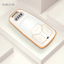 Premium Fashion TPU Car Key Fob Case Cover - Protective Accessory (White)