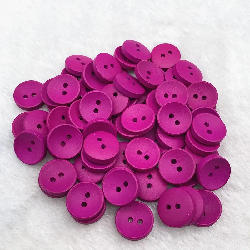 새로운 15mm 20mm 25mm 색상 어린이 라운드 버튼 나무 수제 스크랩북 웨딩 장식 바느질 액세서리