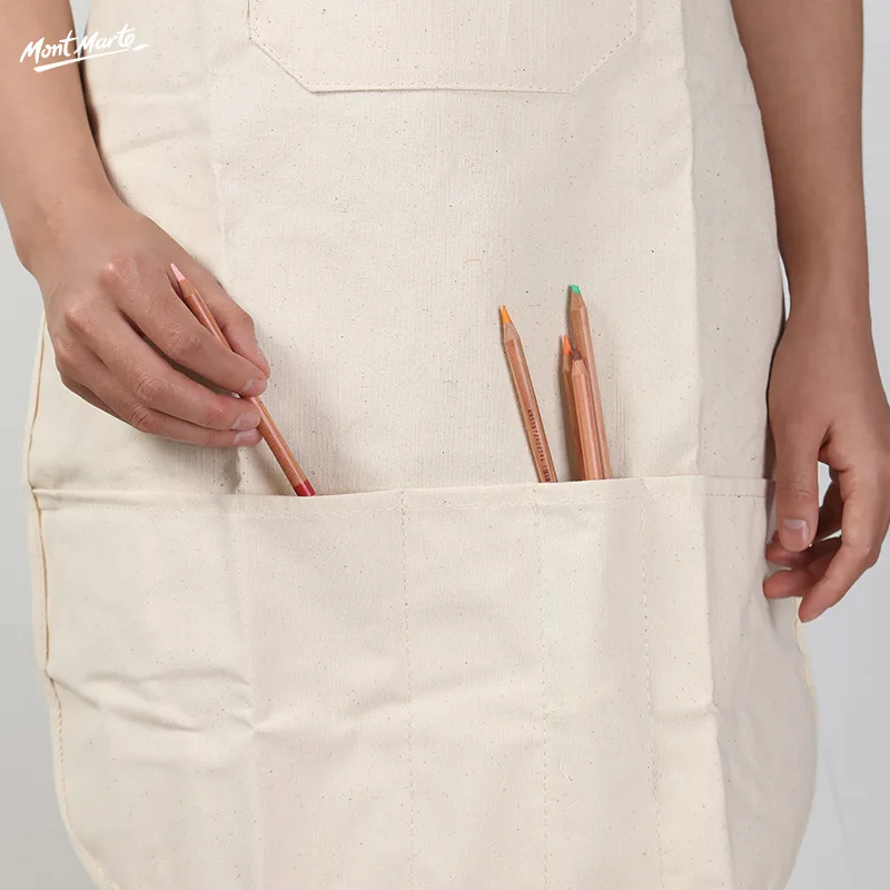 Adjustable Artist Apron With Pockets For Women Painter Canvas