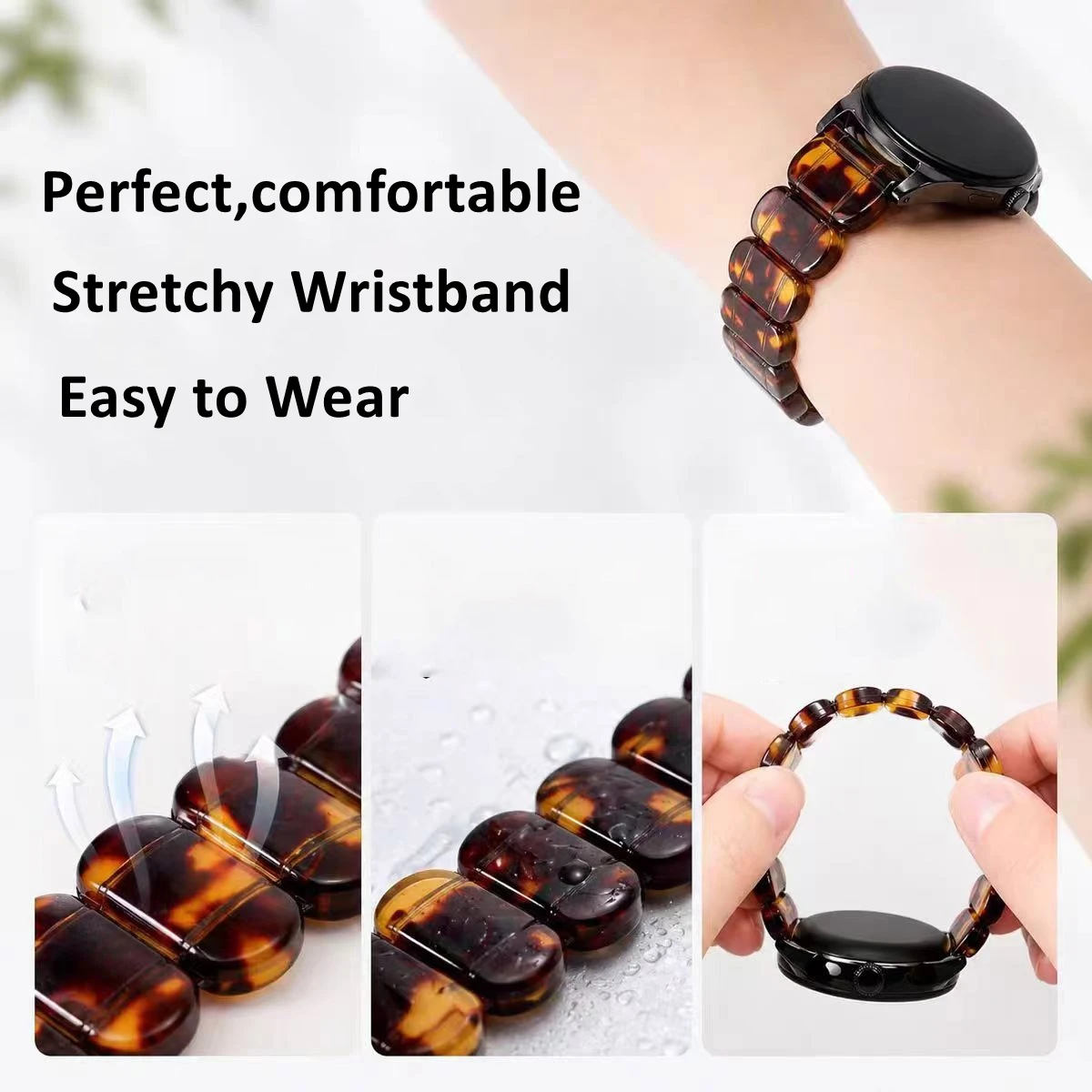 Universal Resin Quick Release Elastic Watch Strap - 18/20/22mm