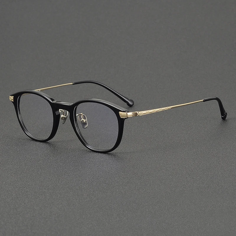 Handmade Titanium Acetate Prescription Men's Eyewear Vintage Full Rim Optical Eyeglasses Women Retro Trendy Glasses Frames Male