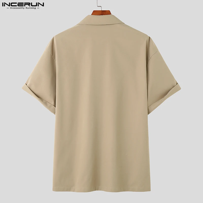 INCERUN Tops 2023 Handsome New Men's Funny Flower Pattern Shirts Leisure Streetwear Male Lapel Loose Short Sleeved Blouse S-5XL
