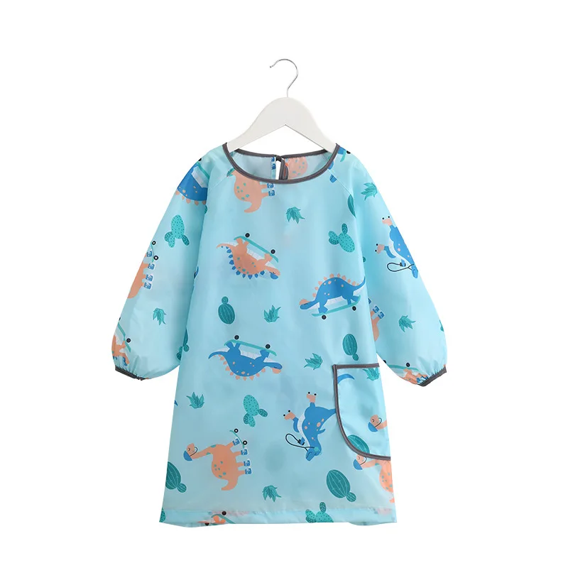 Children Painting Apron Children's Painting Apron Kids Long Sleeve Waterproof Apron Art Craft Painting Cook Feeding Cartoon Smock