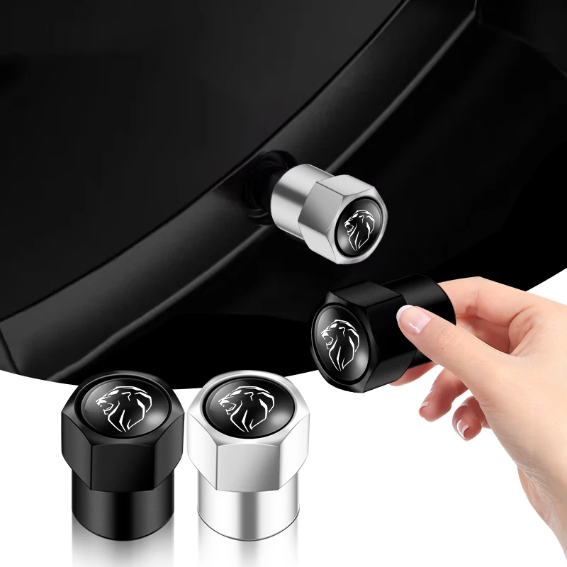4Pc Car Wheel Tire Valve Core Cap Car Logo Styling Per Peugeot 308 408 508 Rcz 208 3008 2008 206 207 307 5008 Accessori Rifter