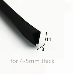 Durable Rubber U Strip Edge Protector - 5meters (Flat bottom 5mm)
