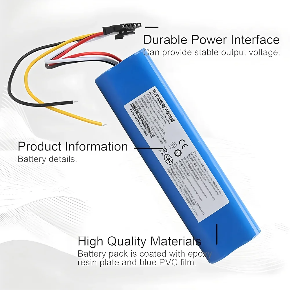 Robot Vacuum Cleaner Battery Pack Replacement Accessories for CECOTEC CONGA 3090 14.4 V 12800 mAh 3091 3092 2090 1690 1890