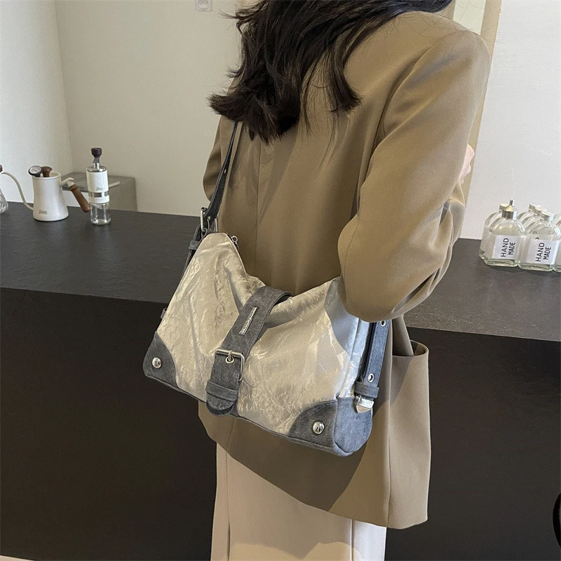 Vintage Luxury Design Fashion Handbags Aesthetic Patchwork All Match Shoulder Bag Casual Streetwear Trendy Crossbody Bags
