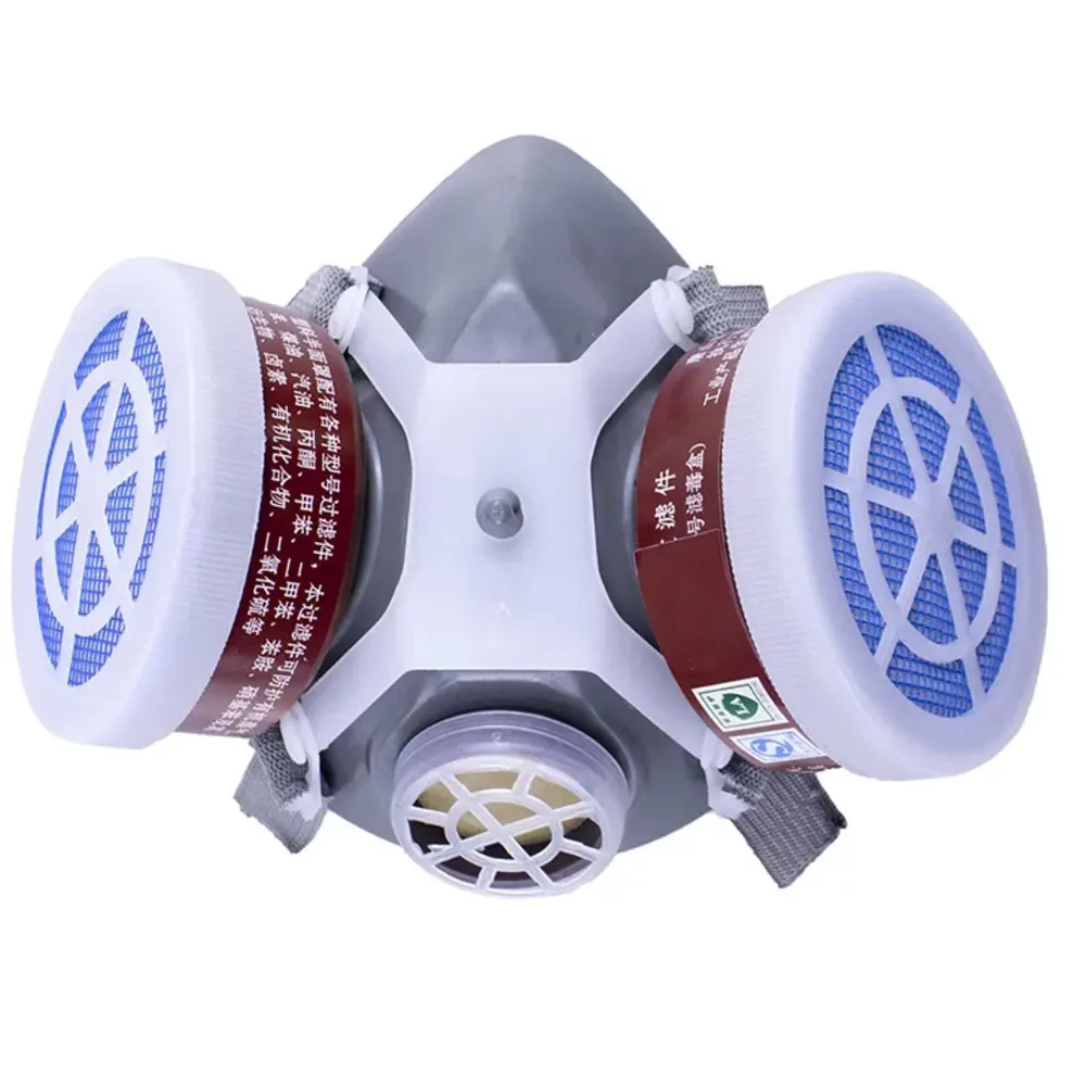 

Respirator Gas Mask Half Face Safety Chemical Anti-Dust Filters Organic Vapor Benzene PM2.5 Protect Workplace Face Mask