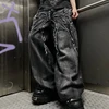 Y2K Phantom Jeans High Street Spider Embroidered Patch Hip Hop Streetwear Gothic Retro Oversized Baggy Fit Unisex Mopping Pants 4