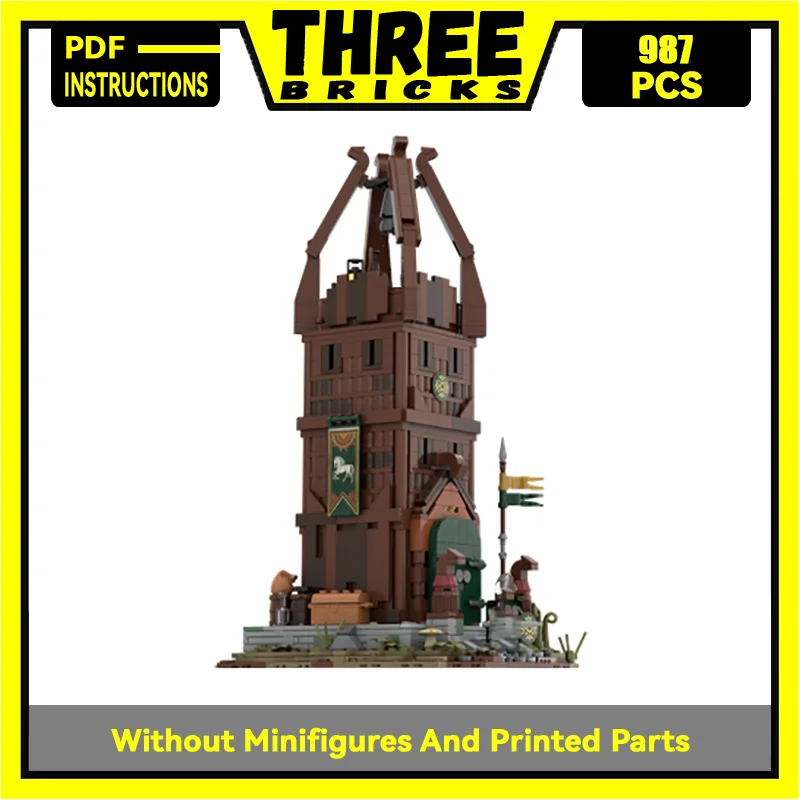 

Rings Movie YcMoc Building Blocks Rohan Watchtower Model Technology Bricks DIY The Medieval Times Magical Castle Children Toys