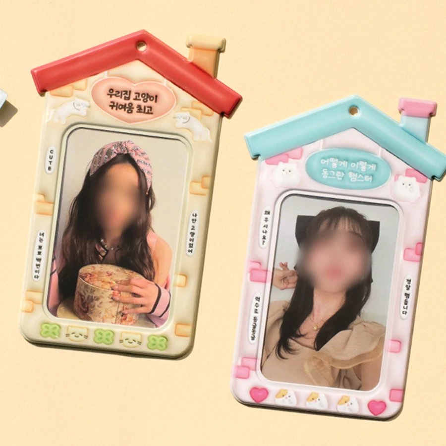 1Pcs Photocard Holder, Cute Cartoon ID Credit Card Holder with Keychain Hard Shell Protective Photo Sleeves 5