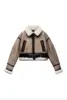 TRAF Women's New Lamb Fur Faux Fur Coat Y2K Flip Lapel Fleece Thickened Warm Short Jacket Winter Fashion Retro Women's Jacket 2
