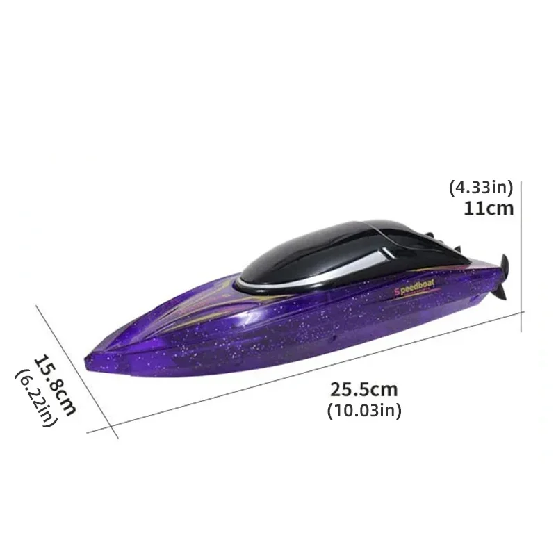 JJRC 2.4G RC Mini Speedboat Cool Lighting Remote Control Double Motor High-speed Competitive Boat Kids Toys Boy Multiplayer Game 6