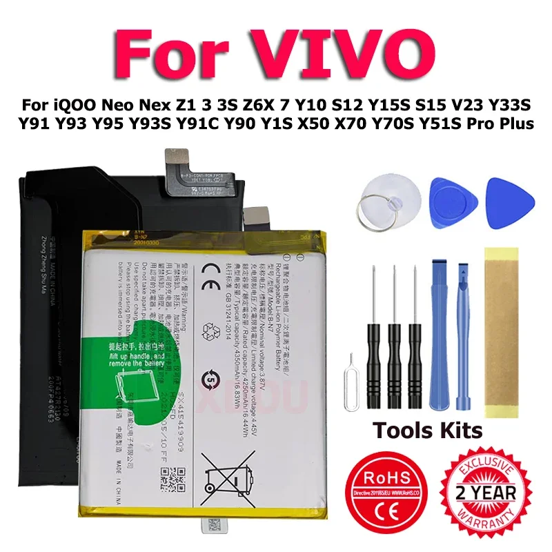 XDOU Battery For iQOO Neo Nex Z1 3S Z6X Y10 S12 Y15S S15 V23