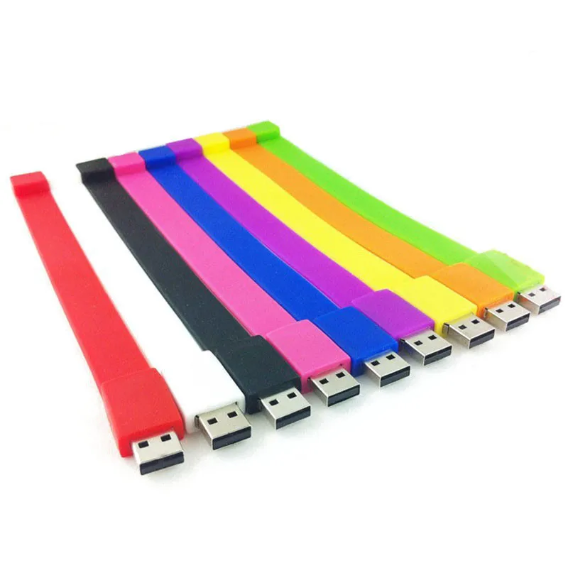 JASTER Silicone Wrist Strap USB 2.0 Flash Drive 128GB Creative Gift Memory Stick 64GB Pretty  Gifts For Kids Pen Drive 32GB 16GB