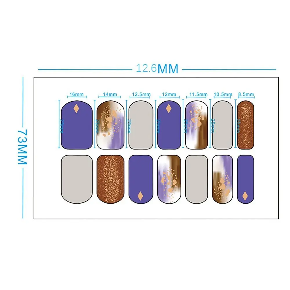 14Strips Gel Nail Stickers Full Cover Floristic Gel Nail Polish Strips Semi Cured Patch DIY Art Making