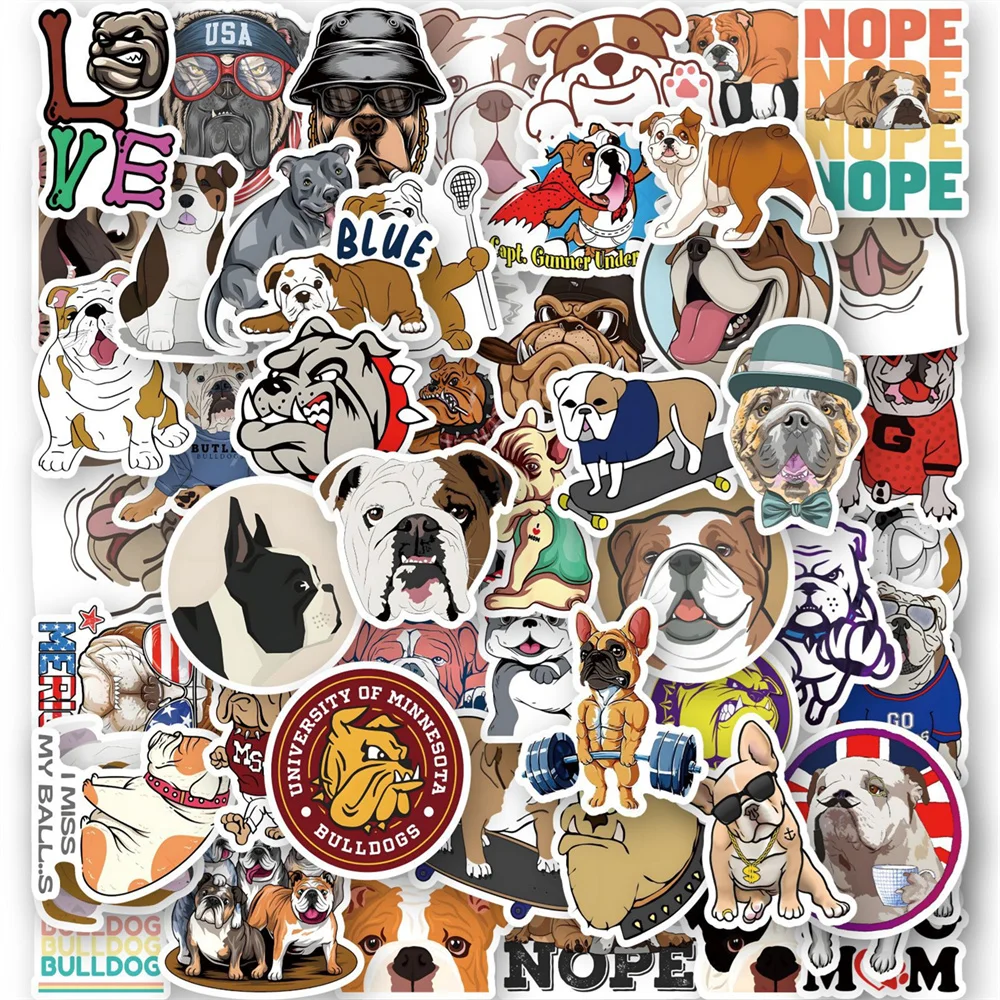 

10/30/50 шт. Новые Стикеры «сделай сам» в виде бульдога, мультяшное творческое аниме, iPad, чемодан, автомобильная гитара, кровать, чашка для воды, украшение, Водонепроницаемая оптовая продажа