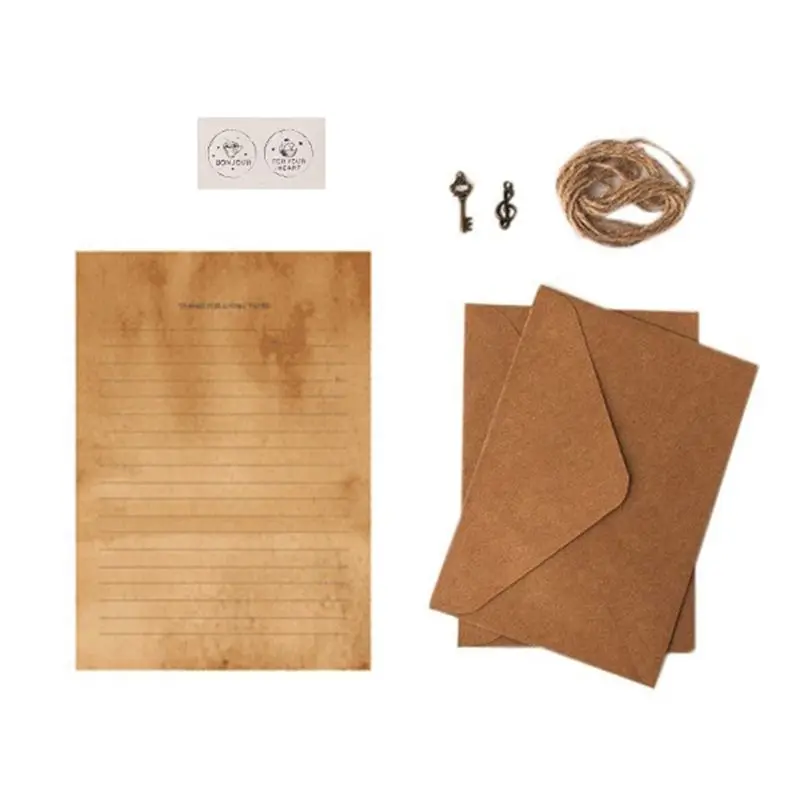 A29F-12 Pcs 빈티지 크래프트 종이 쓰기 용지 편지 쓰기를위한 유럽 스타일..