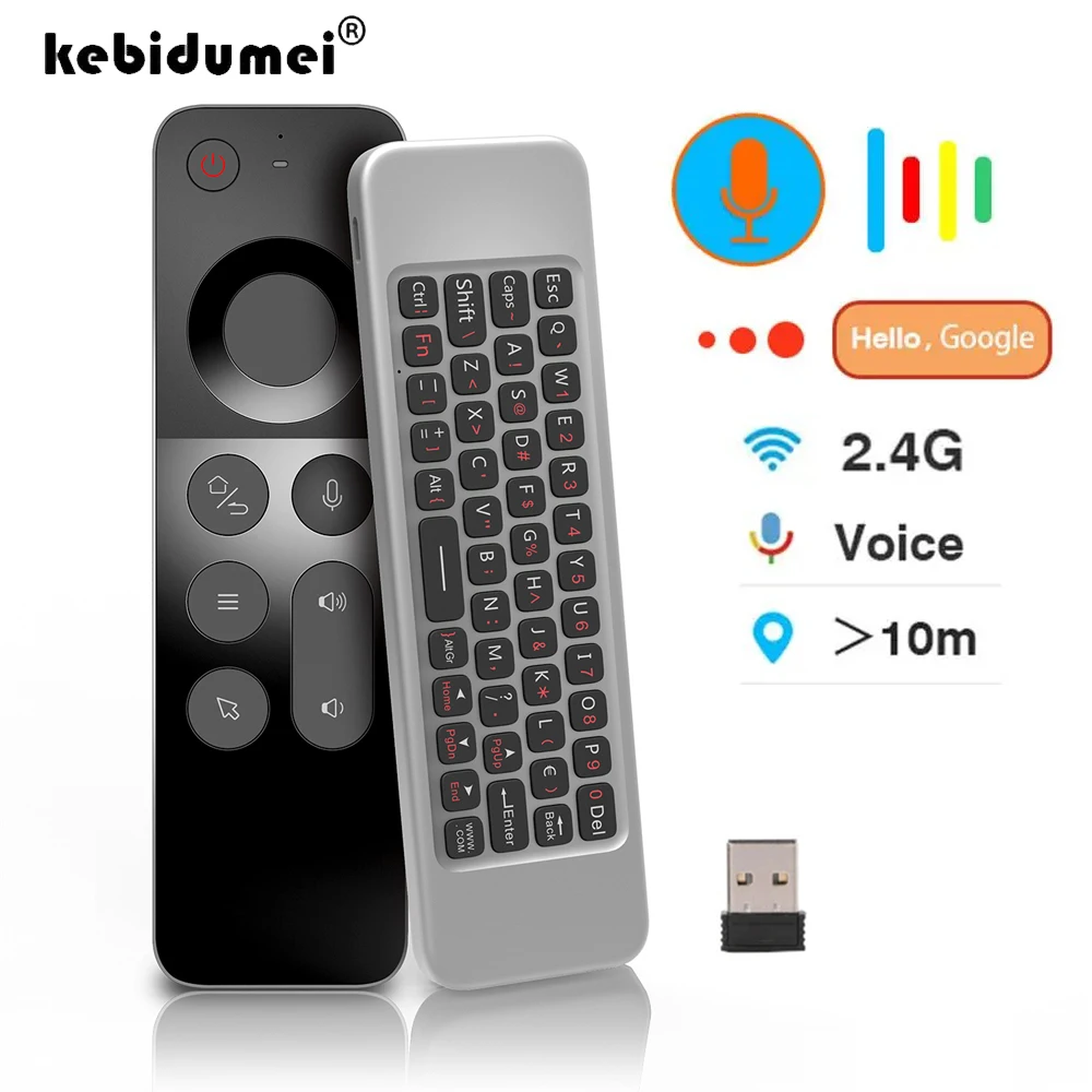

W3 Remote Control 2.4G Wireless Voice Air Mouse English Handheld Mini Wireless Keyboard With USB Receiver for Android TV BOX PC