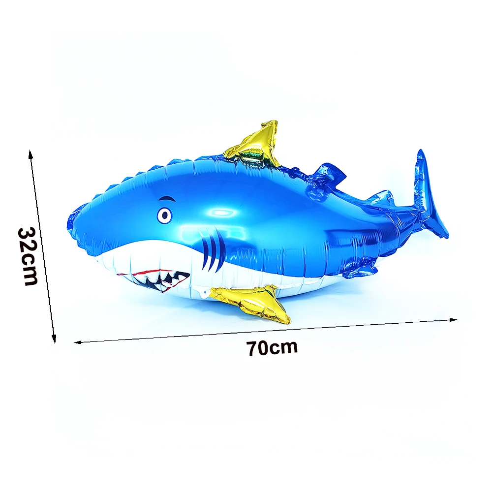 13pcs Shark Party Supplies Balloon Set Blue Sea Animals Shark foil