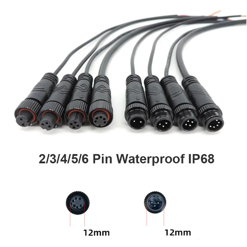 

Водонепроницаемый кабель питания M12 2 3 4 5 Pin IP68, штекер для стандартных полосок, штекер для гнездового разъема, маленькая головка 30 см q1