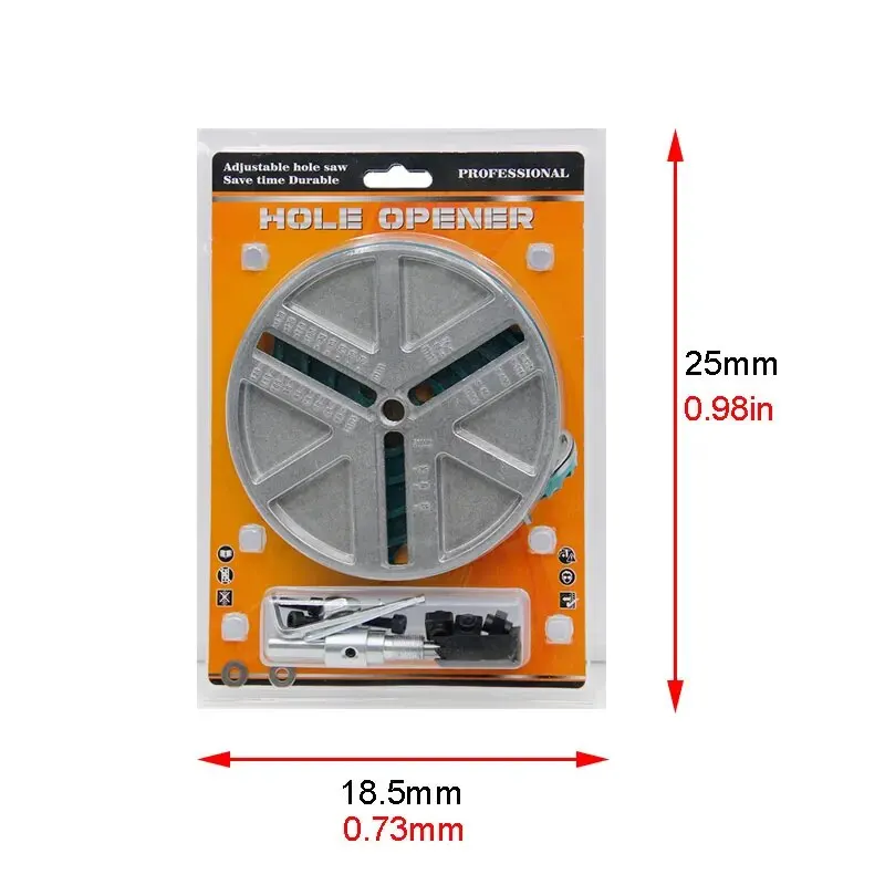 45-130mm Multifunctional Adjustable Woodworking Hole Opener Gypsum Board Plastic Aluminum Board Electric Drill Drilling Bit Tool