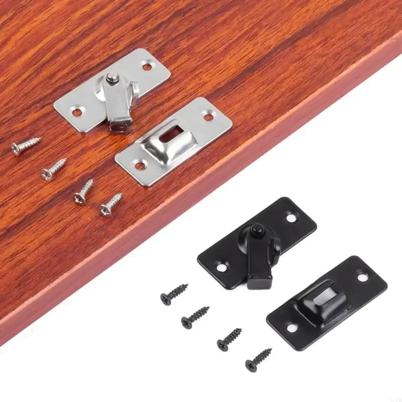 3pcs Small Stainless Steel Door Latches 90 Degree Slide Lock Accessory for Indoor and Outdoor Use with Screws