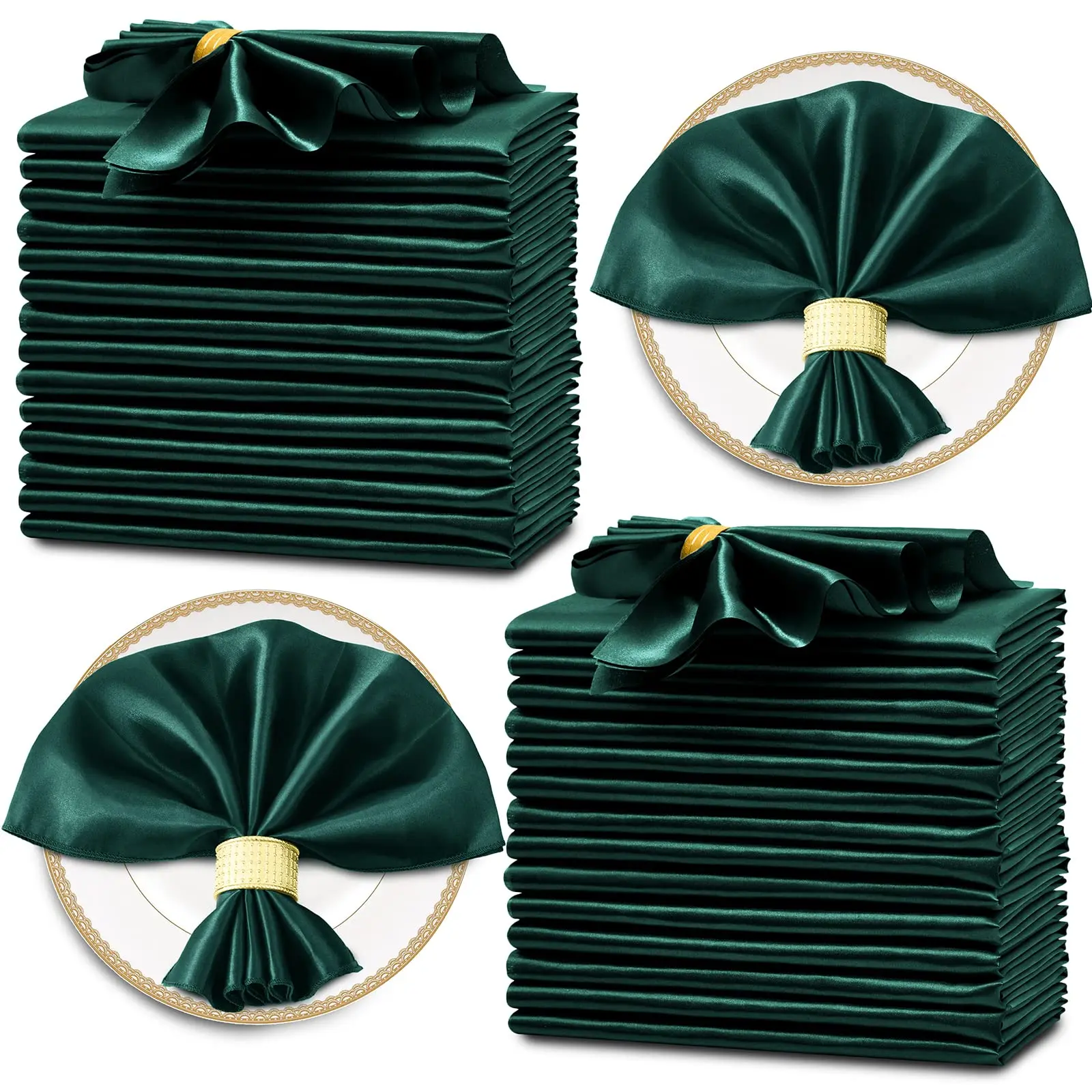 Satin Napkins 24PCS 30x30cm for Wedding Christmas Party Dinner Table