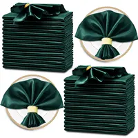 24PCS 30x30cm Wedding Dark Green Satin Napkin Wholesale Soft Table Napkins for Romantic Christmas Party Dinner Table Decoration 1