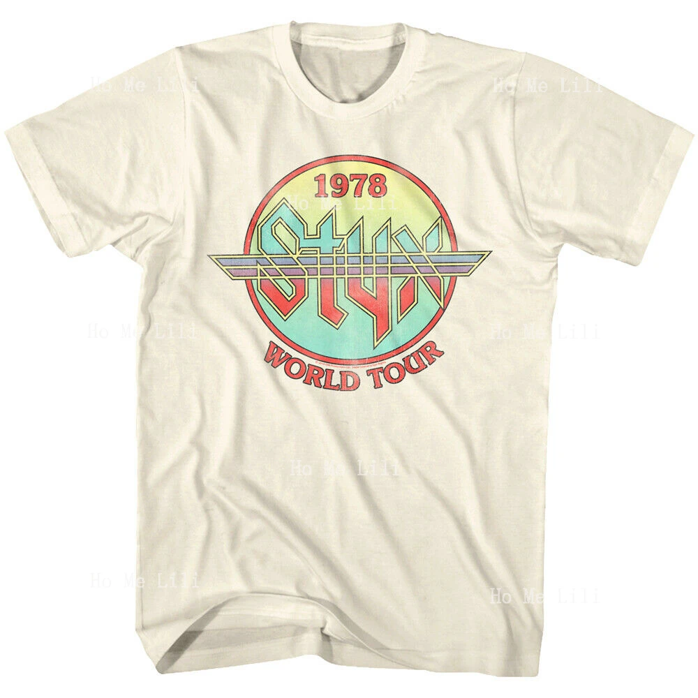 Styx Grand World Tour T-Shirt Estiva In Puro Cotone 1978