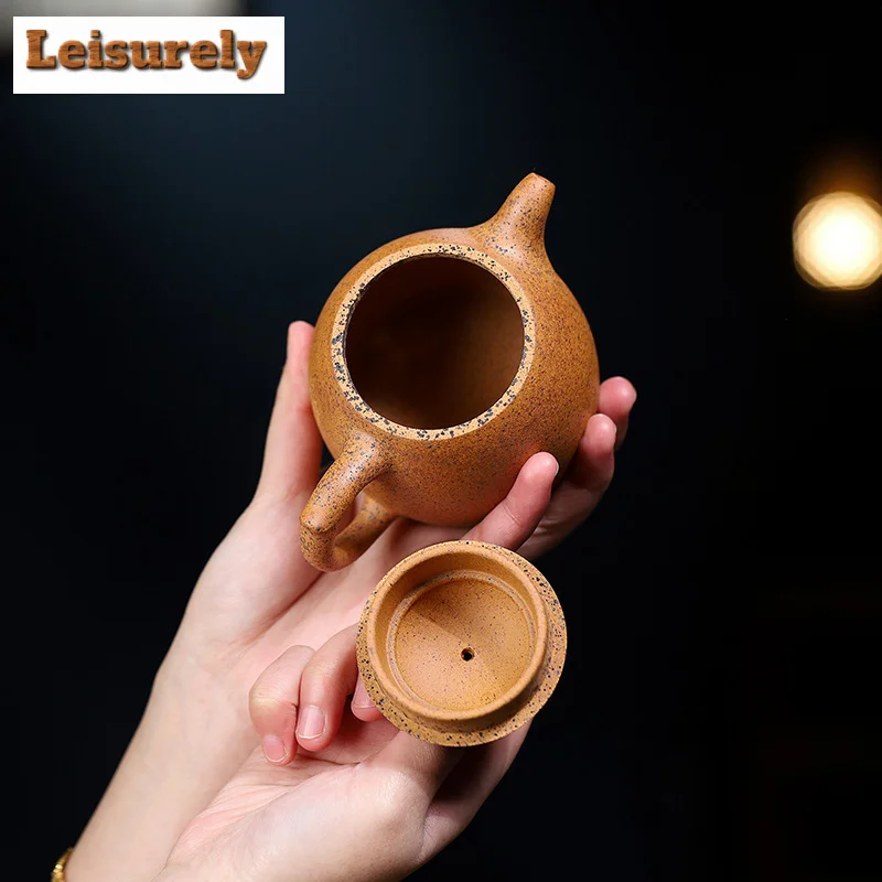 280ML Authentic Yixing Purple Clay Teapots Handmade Pot Raw Ore Section Mud Tea Brewing Kettle Zisha Tea Set Teaware Ornaments