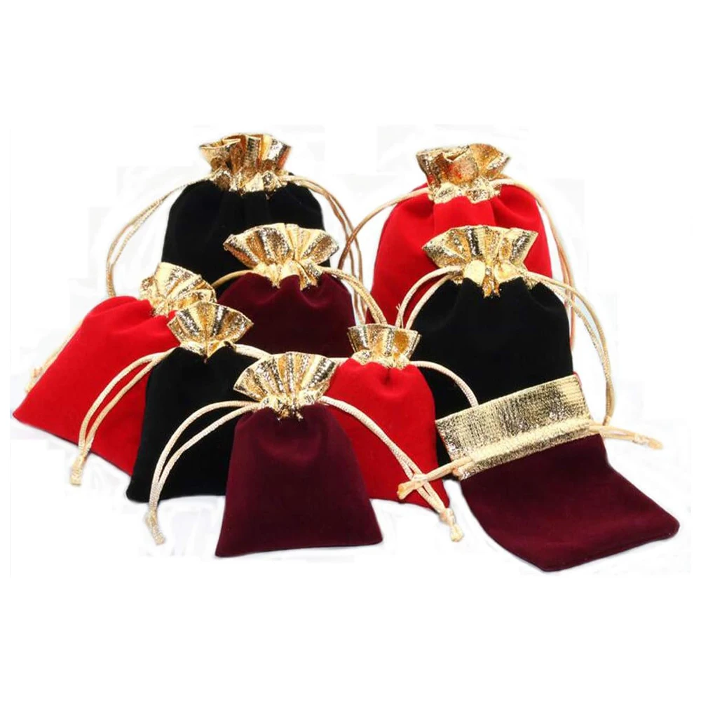 

10Pcs Soft Velvet Pouches With Drawstrings Jewelry Pouches For Party Gift Storage Packaging Small Businesses Supplies Wholesale