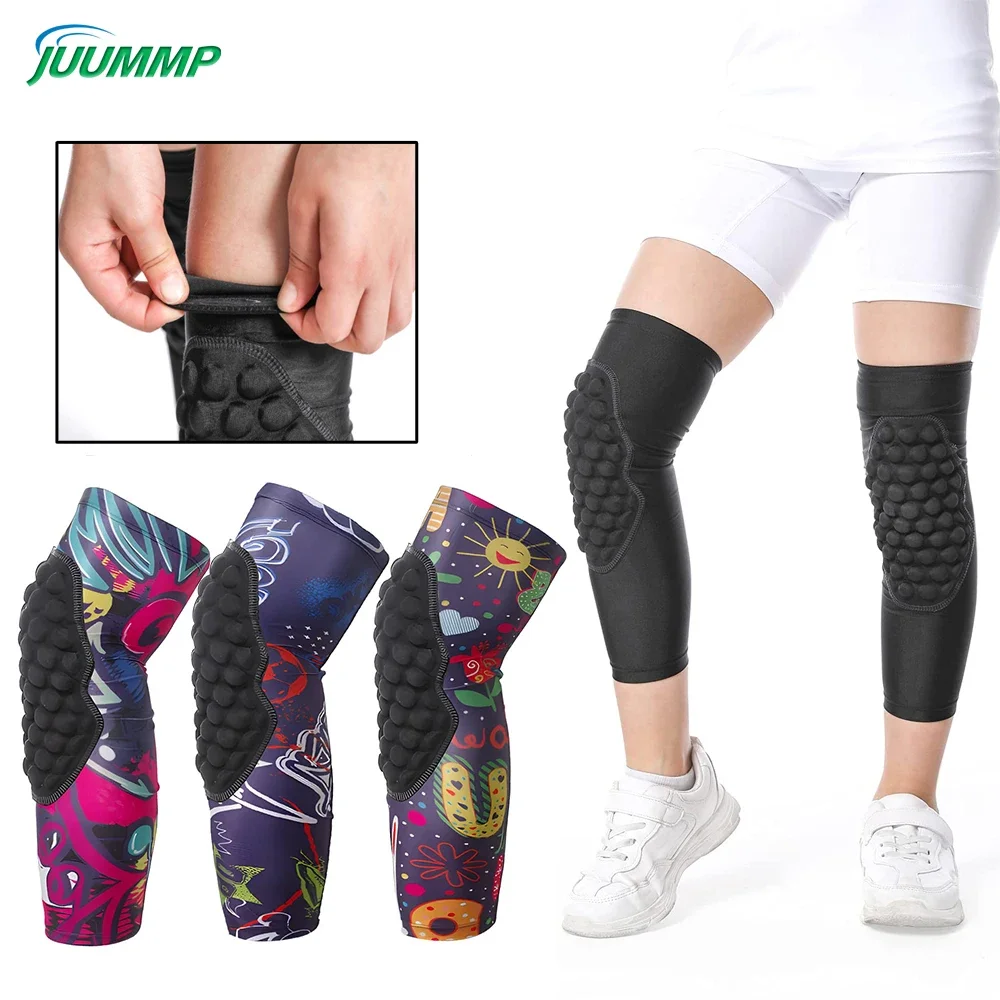 1Pcs Honeycomb Knee Support Knee Pad Brace Leg Sleeve Calf Compression Knee Protection For Kids Child Sports Football Basketball