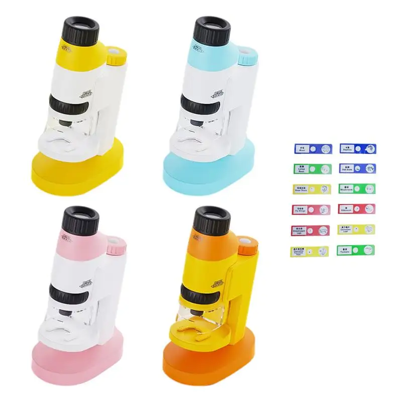 

Miniscope Kids Light Modes Microscope With 12 Specimens Multi-Mode Viewing, High-Definition Microbiological Pocket Microscope