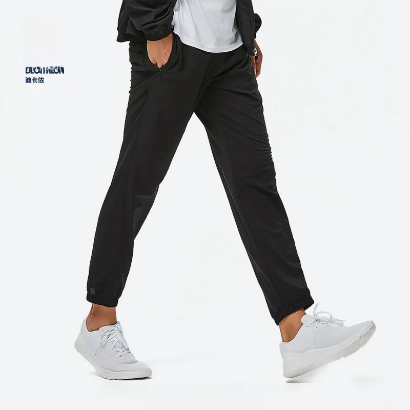 Decathlon Fitness Sweatpants 남성 가을 스트레이트 레그 묶인 피트 짠 러닝 바지 통기성 빠른 건조 바지 Sap1