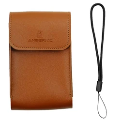 Deluxe PU Leather Shockproof Portable Storage Bag with Lanyard for Handheld Game Consoles (Brown)