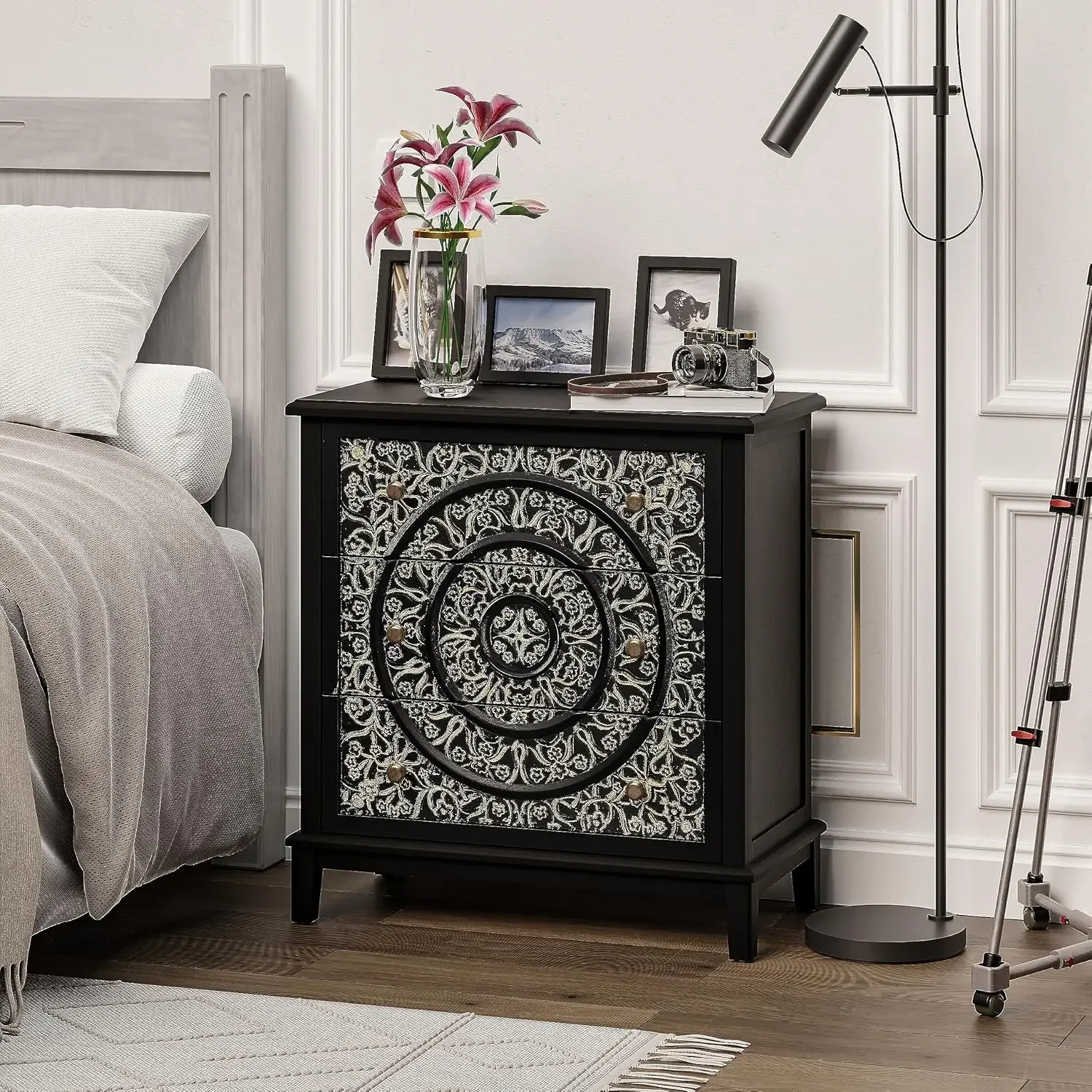 3-drawer Black
