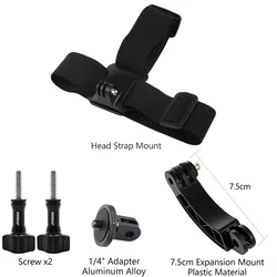 Enhanced Action Camera Kit: 6 - Piece Set with Head and Chest Straps for Increased Stability and Versatility