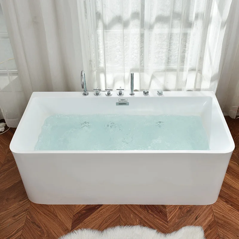 Hotel Home Adult Free-standing Acrylic Toilet Bathroom Deep Soaking Bath Small Unit Surf Jacuzzi