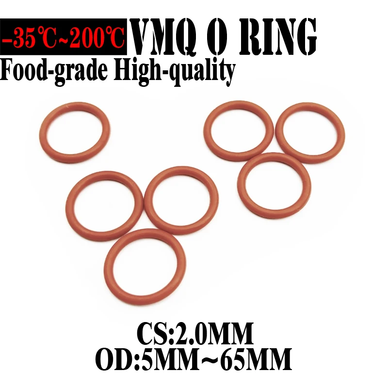 10pcs VMQ Silicone O Anneau CS CS 3,5 Mm Grade Alimentaire