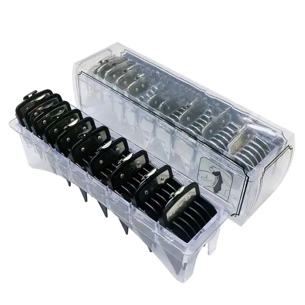 

Clipper Guards Premium Kit for Wahl Clippers Trimmers with Metal Clip 10 Lengths Fits Most Size Wahl Clippers with Holder