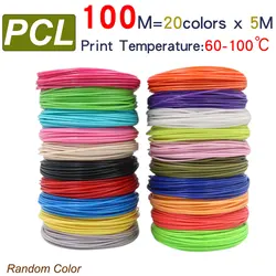 Colorful Low - Temperature Children's 3D Printing Pen Filament - 1.75mm PCL, Smokeless & Tasteless (100M PCL)