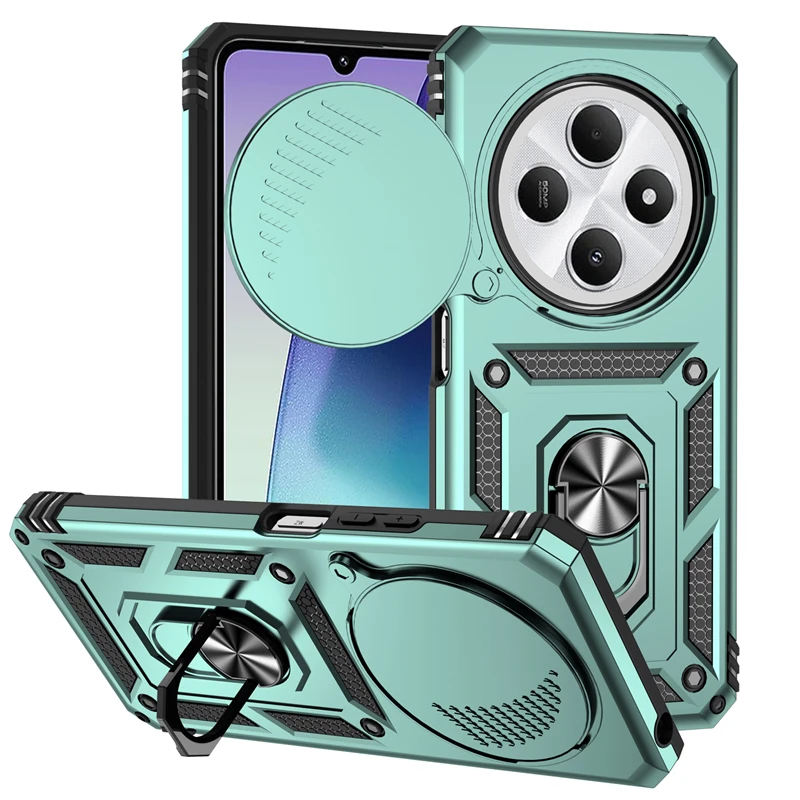 Armor Protective Case with Slide Camera Cover and Magnetic Ring Stand