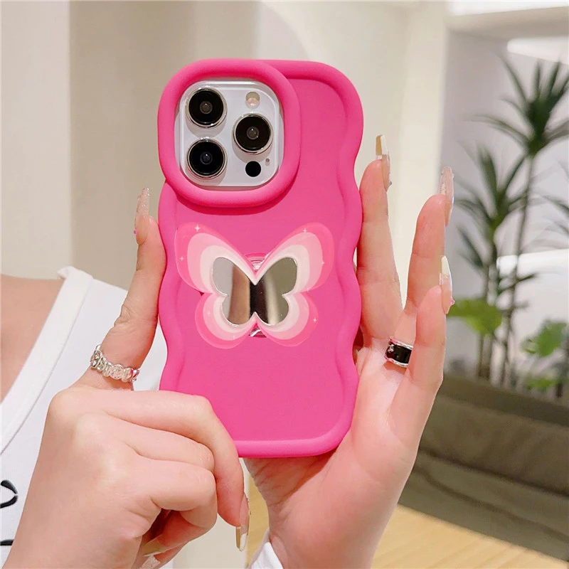 Custodia per telefono con supporto a farfalla 3D per Samsung Galaxy A52 A51 A50 A30S A20 A13 A12 A32 A25 A24 A23 A05 S A11 Cover morbida in silicone_voghion.com