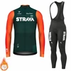 Winter Cycling Clothing STRAVA 2024 New Men's Long Sleeves Cycling Jersey Set Winter Thermal Fleece Road Bike Cycling Clothing 1